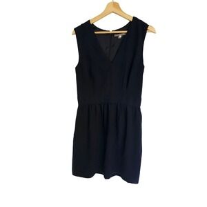 Tegan Dress woman's 8 navy blue sleeveless knee length pleated